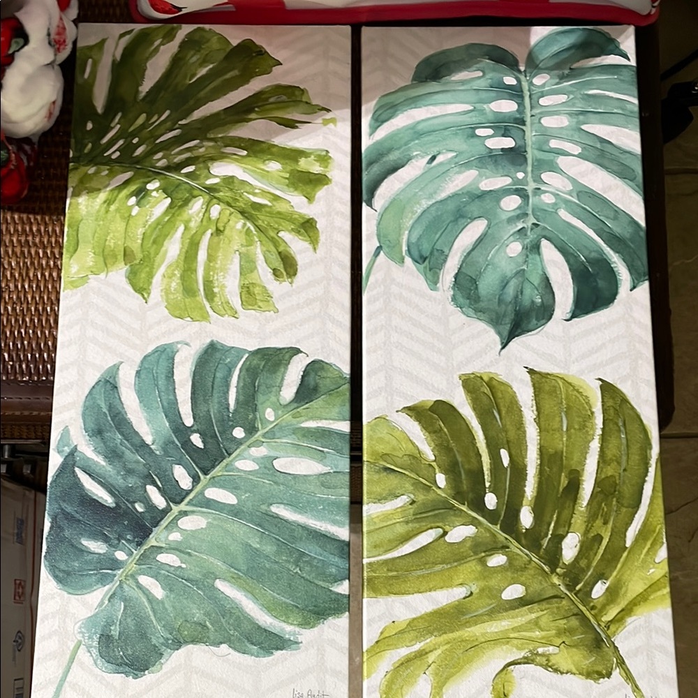 Tropical Leaf Canvas Wall Art Set